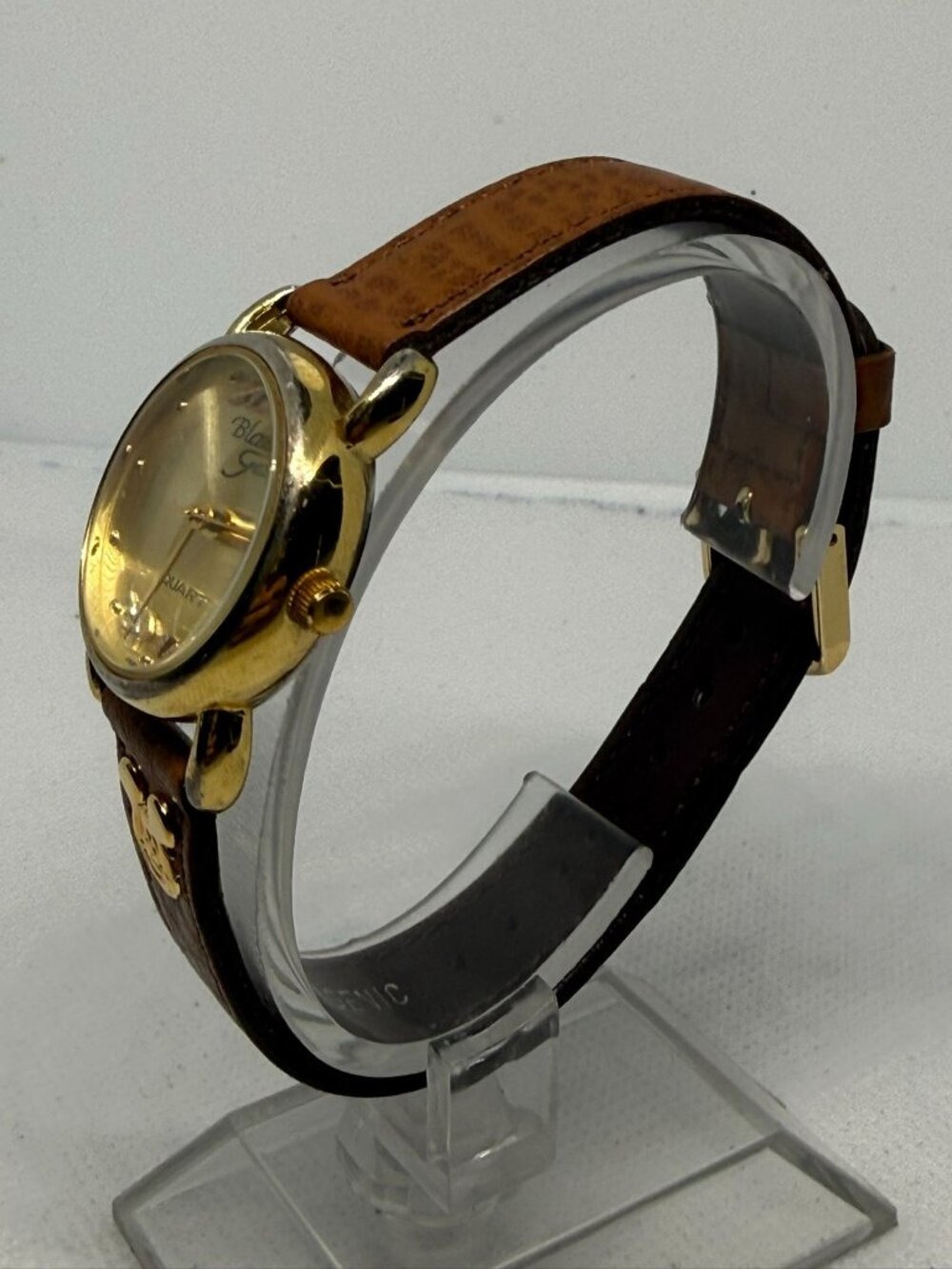 Black Hills 12k Gold Leaf accents Women's Quartz Gold-Tone Brown Leather Watch - Picture 3 of 10